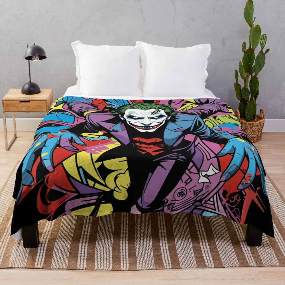 

JOKER Throw Blanket For Decorative Sofa Cute Plaid Heavy Picnic Blankets