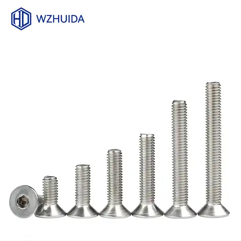 WZHUIDA 육각 소켓 카운터싱크 플랫 헤드 나사, 육각 소켓, M2 M3 M4 M5 M6 M8 M10 알렌 볼트, DIN7991 304 스테인리스 스틸 WZHUIDA 육각 소켓 카운터싱크 플랫 헤드 나사, 육각 소켓, M2 M3 M4 M5 M6 M8 M10 알렌 볼트, DIN7991 304 스테인리스 스틸