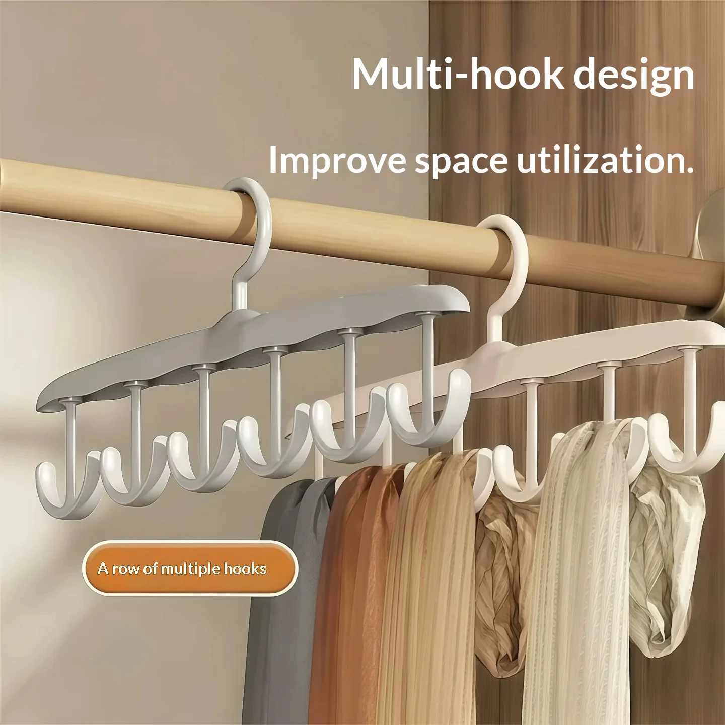 Rotating Multi Hook Hanger Wardrobe Storage Organizer Space Saver for Scarf Belt Hat Underwear Bag Home Closet Accessories