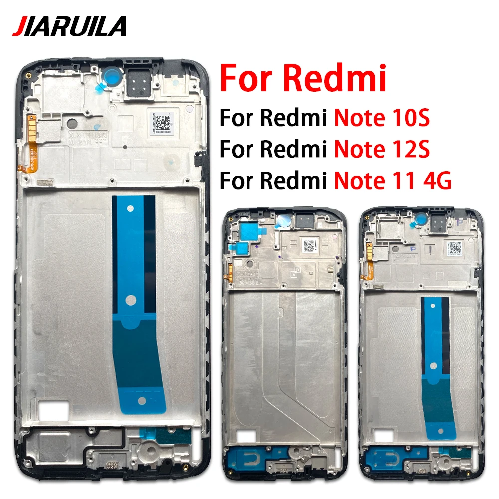 Middle Frame For Xiaomi Redmi Note 9 10S 10 11 Pro Plus 12S 12 Pro 5G 4G Front LCD Screen Frame Bezel Part