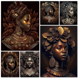 African Women Diamond Painting Sale Full Square Round DIY Diamond Mosaic Portrait Picture Of Rhinestones Embroidery Home Decor