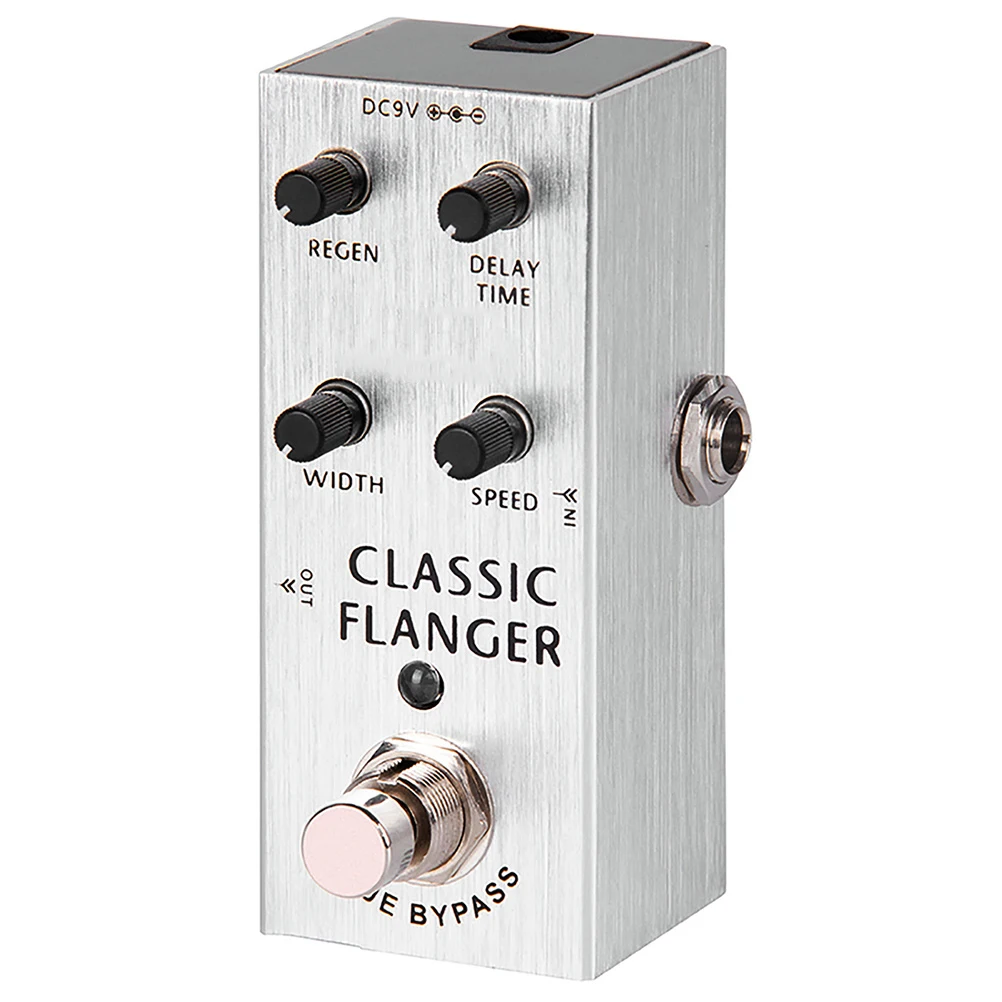 

Electric Guitar Flanger Effect Effects Metal Pedal for Pocket Silver Small Mini