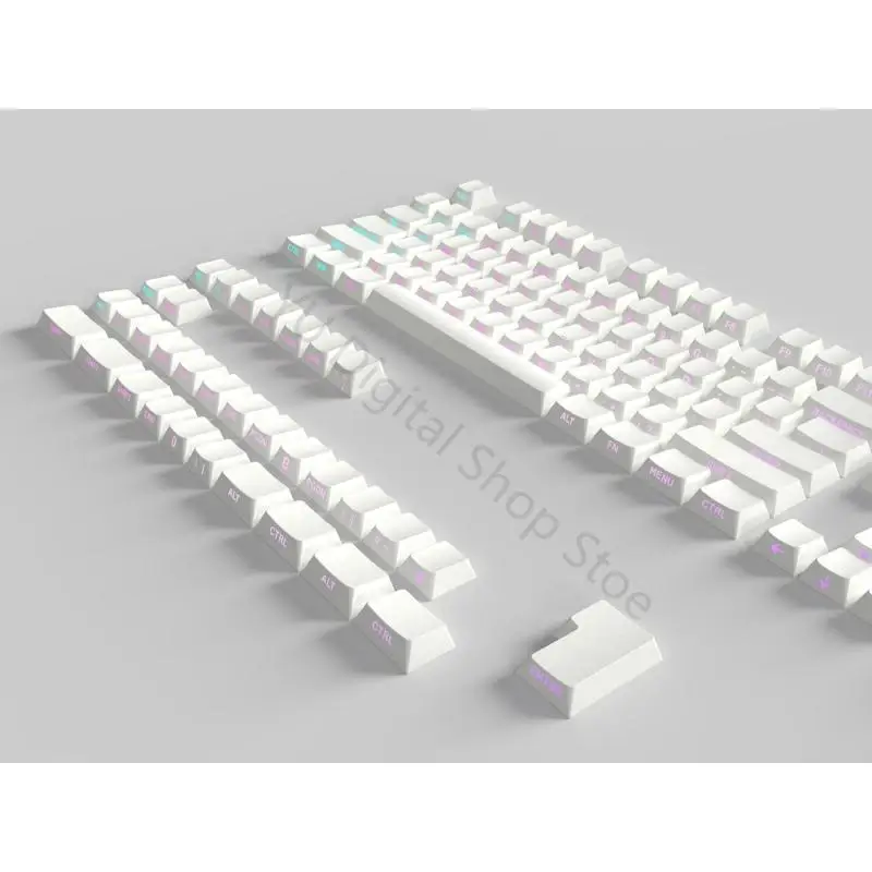 96BA Seitlich bedrucktes Tastatur-Tastenkappen-Set mit Kirschprofil, 140-teiliges Tastenkappen-Set für beleuchtete Tafeln – Detail 8
