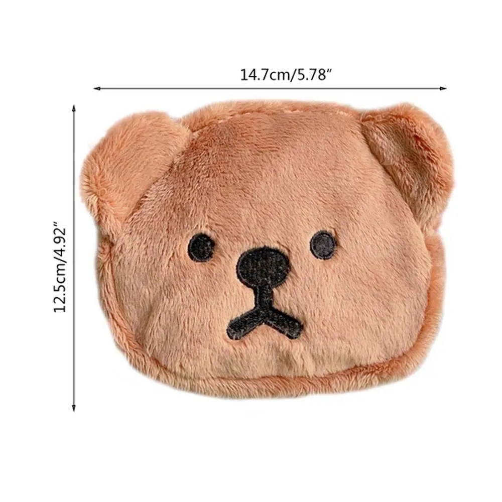 Flannel Plush Coin Purse Cute Bear Mini Money Bags Korean Ins Girls Portable Cosmetic Card Holder Storage Bag Pouch