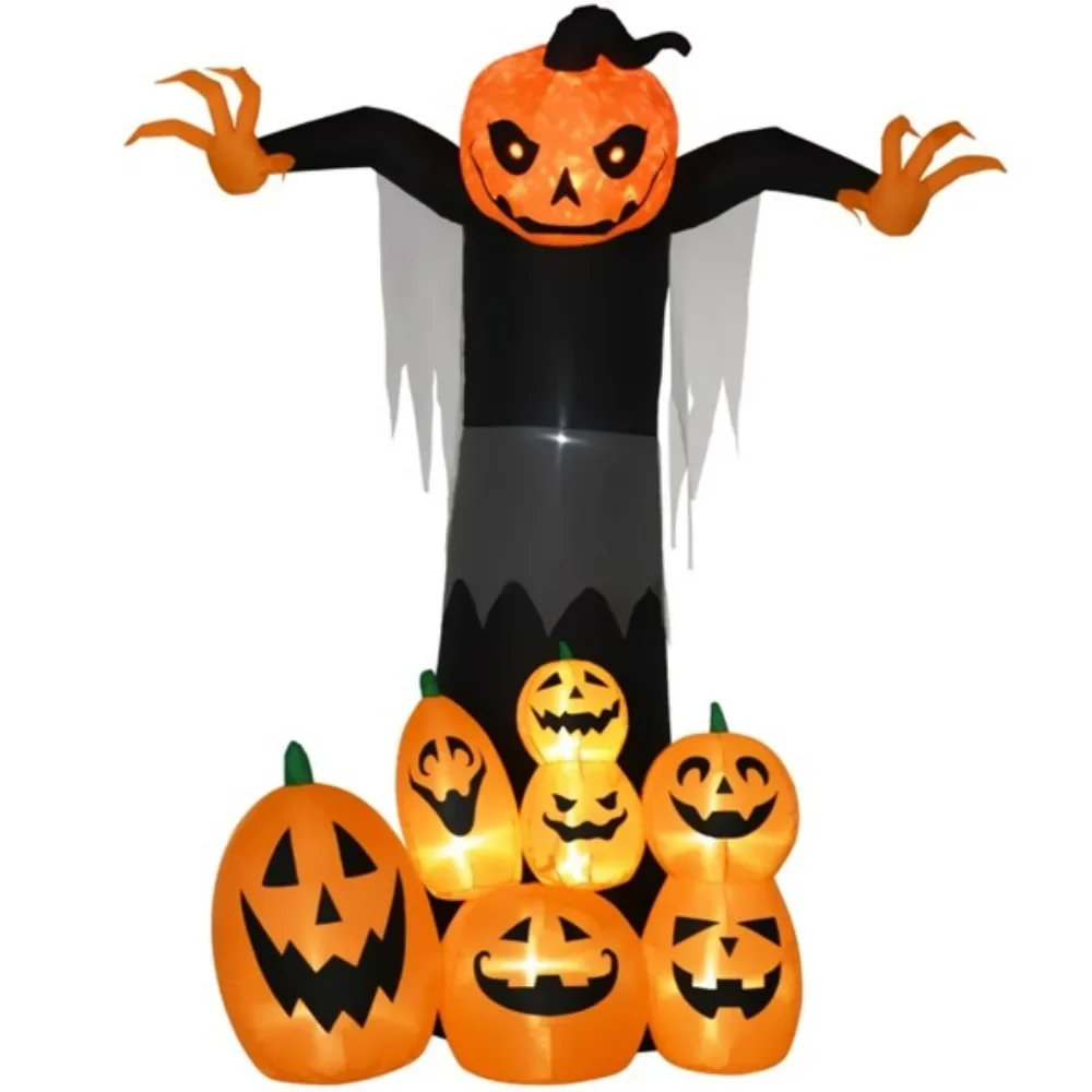 

This inflatable pumpkin ghost in a pumpkin patch brings a cohesive Halloween display together Halloween Decoration
