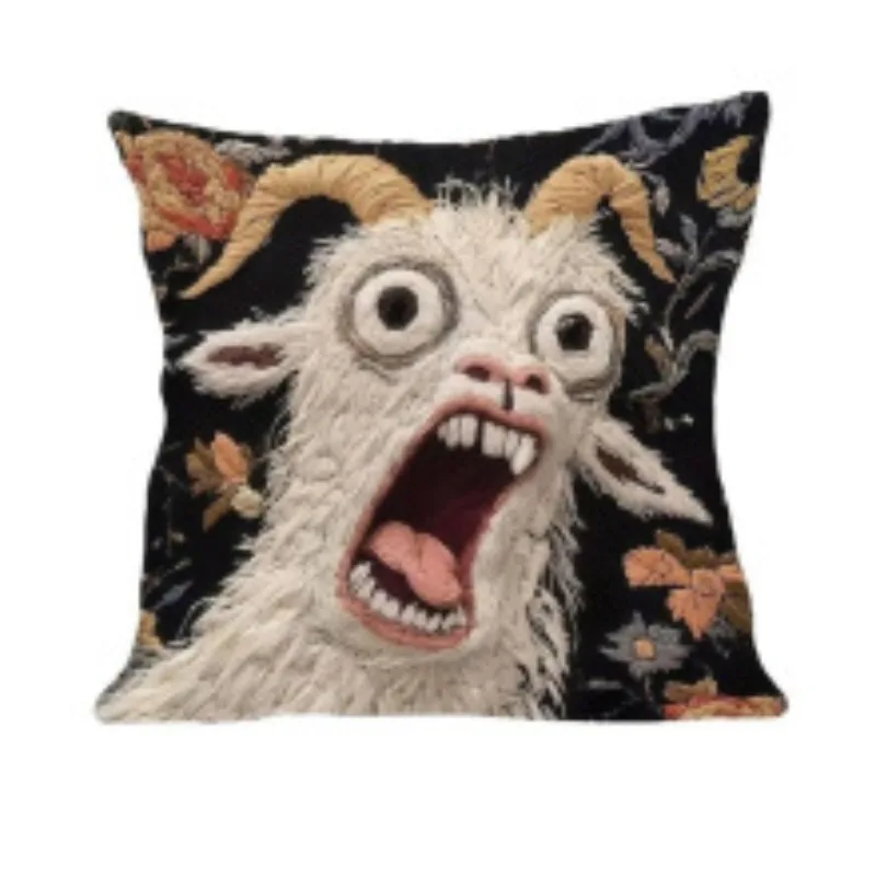 Screaming Goat Throw Pillow Cover Soft Pillow Case 45x45cm Home Decor for Living Room Sofa Couch Party Gift