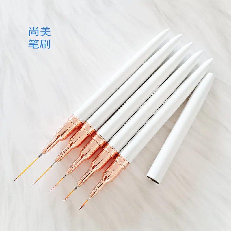 Professional Stripe Nail Art Brushes 1Pcs Nail Line Brush Black UV Gel Painting Pen Carved Nail Art Liner Brush for Manicure