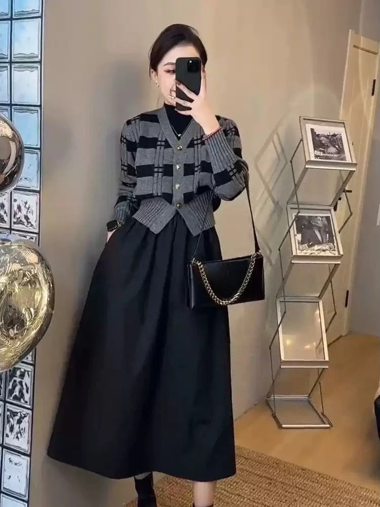 2025 модный женский укороченный вязаный кардиган с v-образным вырезом - универсальный свитер на пуговицах спереди, осень-зима, лидер продаж, короткая верхняя одежда