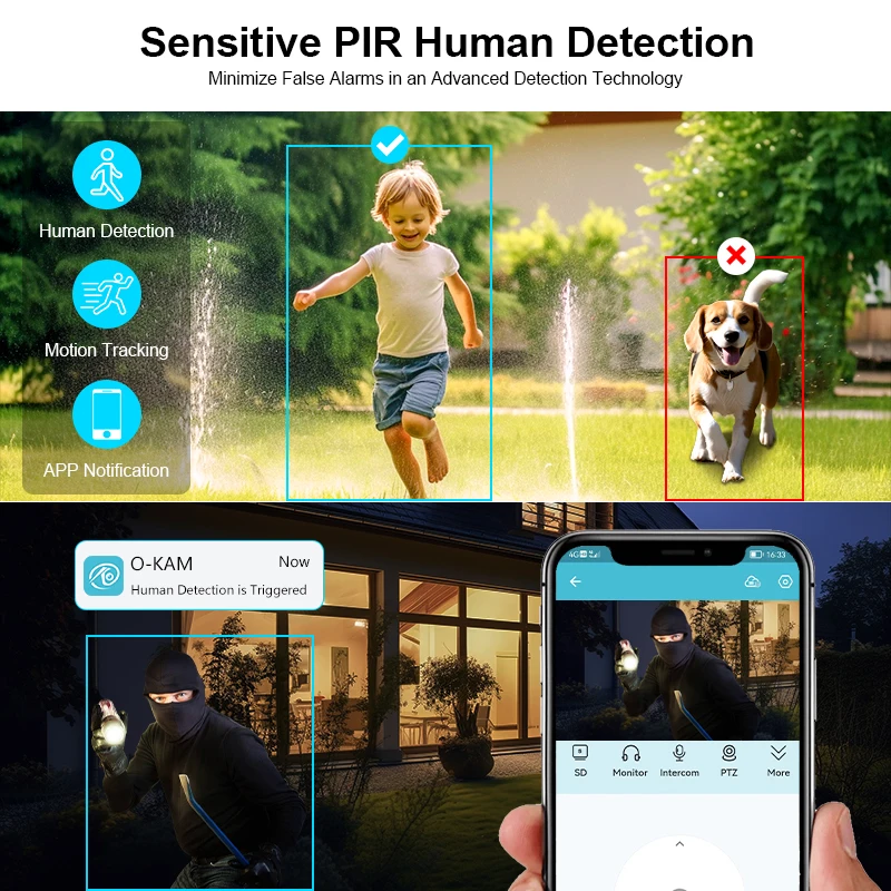 Outdoor Solar IP Camera 3MP 1080P WiFi Camera Solar Panel Rechargeable Battery PIR Motion Alarm Two Way Audio Security Cam