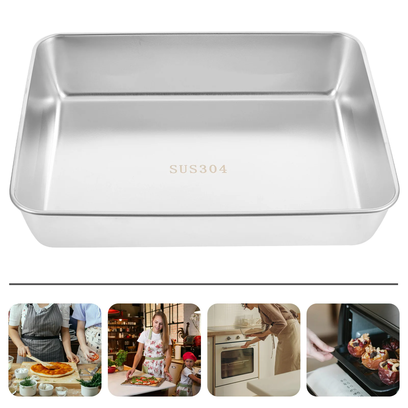 

Rectangle Baking Pan Stainless Steel Nonstick for Oven Cake Bread Toast Baking Accessories Cake Pans Bread Pan