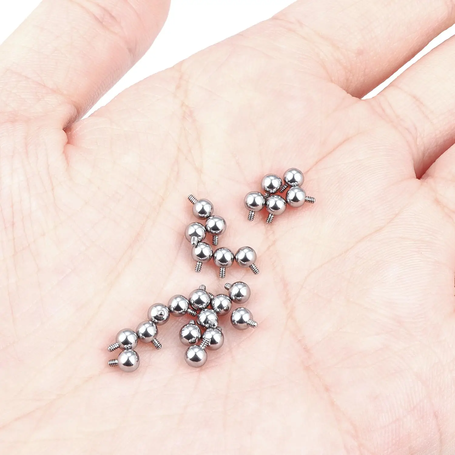 Internally Threaded Replacement Balls for Lip Labret Piercing Jewelry Stainless Steel Different Size Tragus Nail Earring Stud