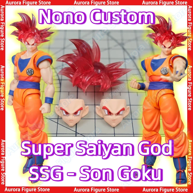

Nono Custom Dragon Ball Z SHF SSG Super Saiyan God Son Goku Heads Accessories Headsculpt Anime Action Figures Toys Models PVC