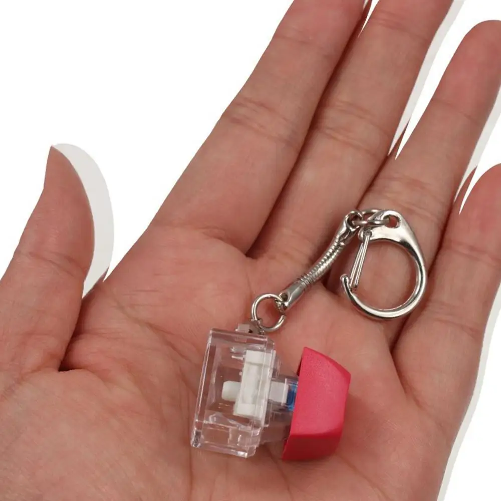 Click Button Fingertip Button Keychain Keyboard Switche ABS Mechanical Switch Keychain Funny Without LED Light
