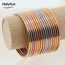 Fashionable Stainless Steel Bracelet For Women Round Minimalist Elegant Gold Color Bracelet Women's Accessories Popular Jewelry