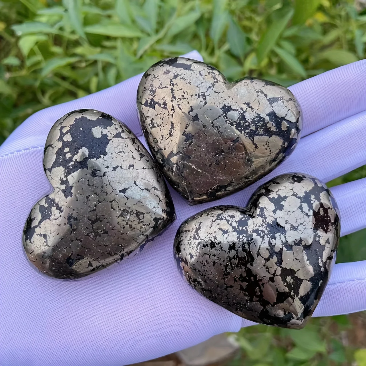 Natural Pyrite Heart Crystal Spiritual Quartz Home Decoration Holiday Gift Office Decoration