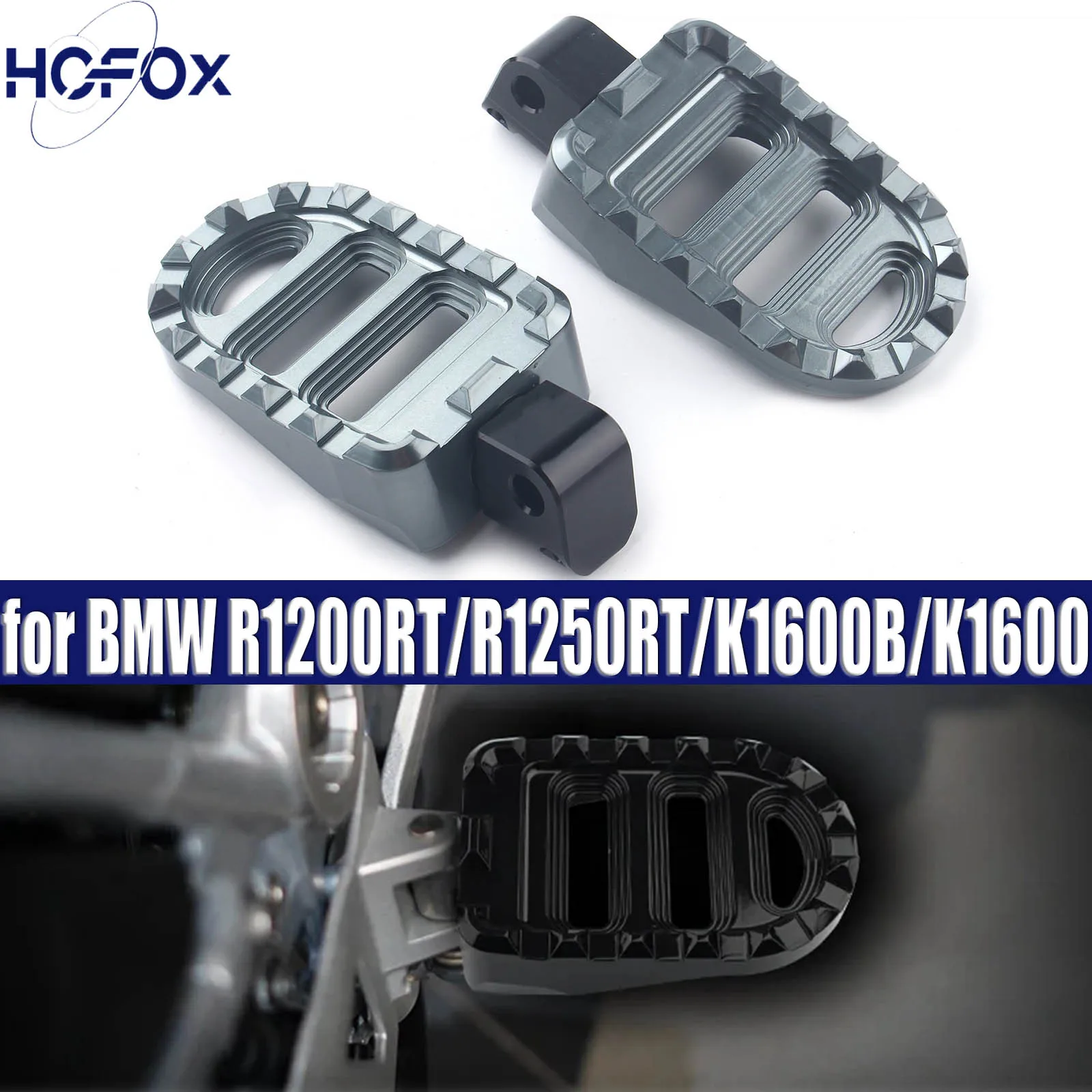 Front Foot Pegs Adjustable Footrests for BMW R1200RT/R1250RT/K1600B /K1600 Grand America