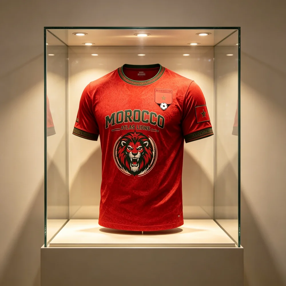 2026 New Moroccan Trend Design Football Jersey for Fans Quick Drying Light and Thin Breathable Hot Sale Family Kids Tees