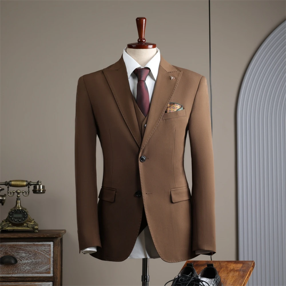 Peak Lapel Fashion Jacket Hot Sale On Duty Men's Suit One Piece Handsome Tuxedo For Dancing Party Formal Events Fast Shipping