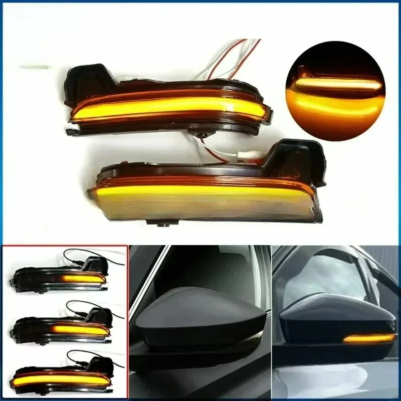 جديد لمرآة الجناح الديناميكي بدوره إشارة مؤشر LED ضوء L + R 2016-2019 مرآة الرؤية الخلفية بدوره إشارة #6