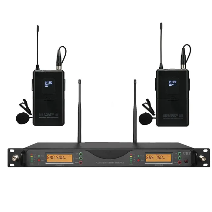 TKG 680-720MHZ prestazioni professionali esterne UR24D PLL doppio microfono cordless microfono da bavero microfono wireless lavalier