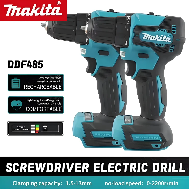 

Makita DDF485 10MM LXT Compact Cordless Tool Multi-function Screwdriver Impact Brushless Drive Rechargeable Brushless Drill