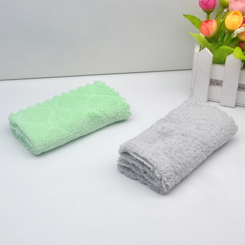 10 pieces of coral fleece dishwashing cloths, scouring pads, easy to remove dirt, soft and absorbent