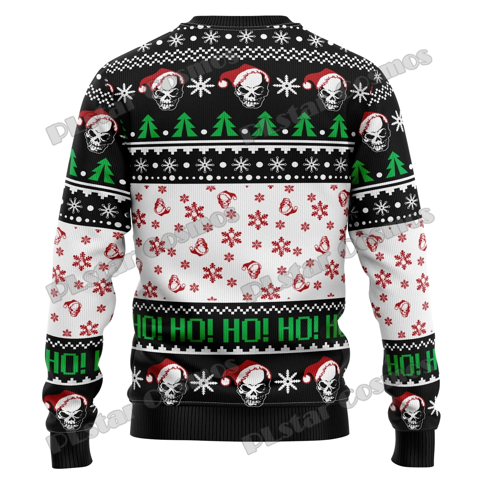 Autumn Winter Unisex Casual Knit Pullover Sweater Skull & Grim Reaper Christmas 3D Printed Men's Ugly Christmas Sweater KMY16