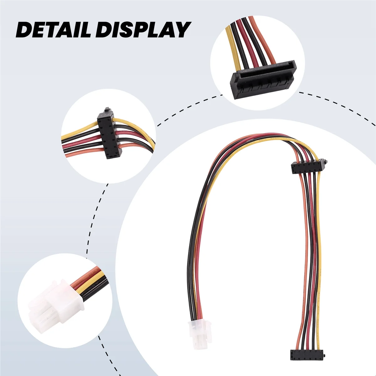 Scheda madre SMIEA ATX Cavo di alimentazione adattatore per disco rigido Serial ATA SATA da 4 pin a 2 porte per Lenovo IPC e controller fiscale 18AWG