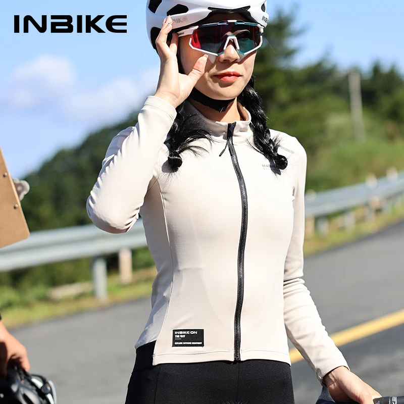 INBIKE Plus Size Winter Womens Cycling Jersey Thermal MTB Biking Colthing Road Bike Jacket Windproof Bicycle Tops with 3 Pockets