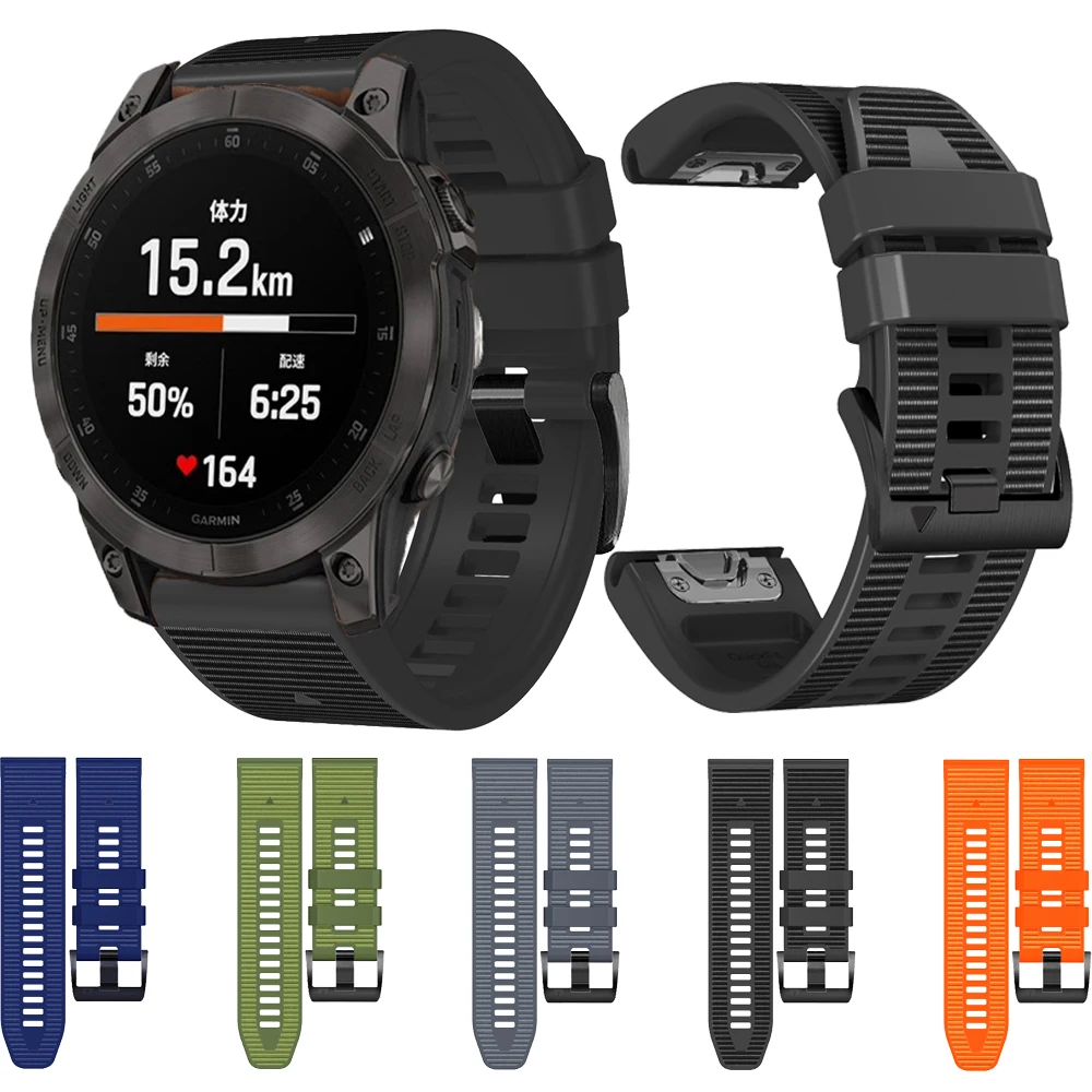 

Ремешок силиконовый для Garmin Fenix 5 6 7 5X 6X 7XPor Forerunner 745 Epix Gen 2 Enduro2, 22 26 мм