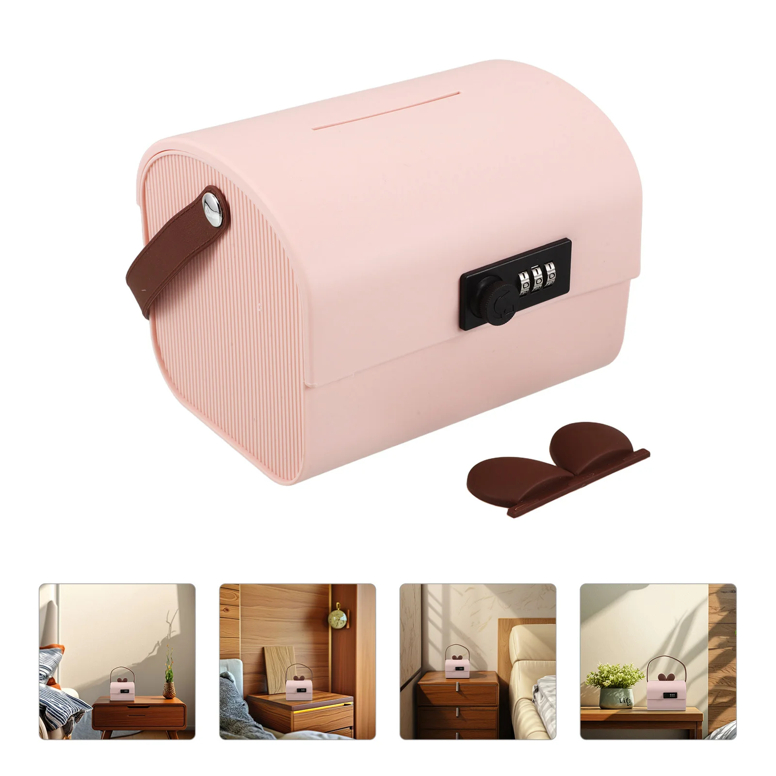 

1 Piece Password Storage Box Strong Plastic Build Secure Piggy Bank for Kids Boys Girls Pink Functional Coin and Cash Holder
