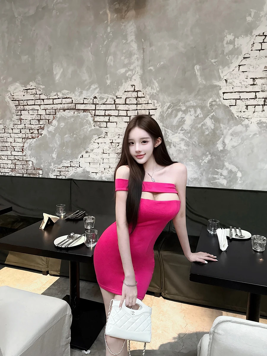 

Sexy Tight Bodycon Dr with Built-in Bra Pad Rose Flower Language Tight Fit Women's Skirt Dr Poly Cotton Spandex Blend