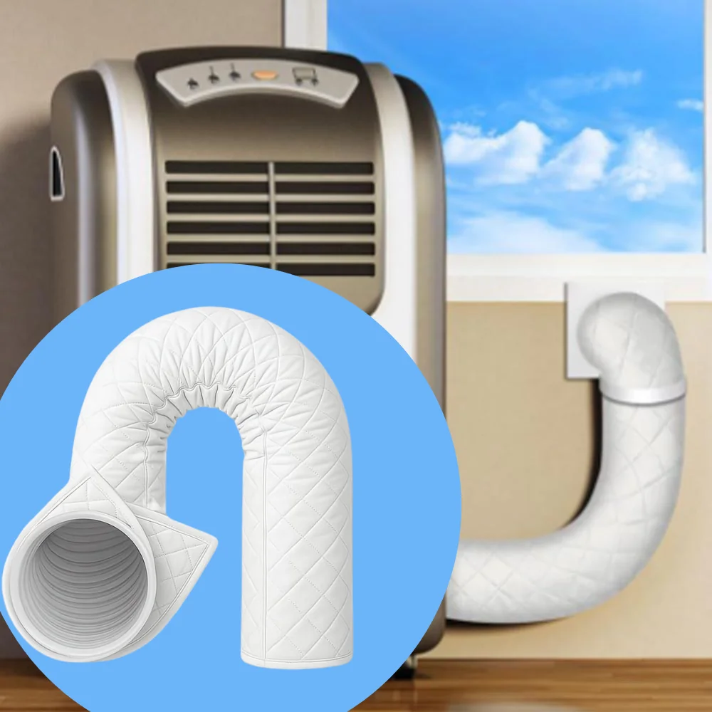 AC Exhaust Hose Insulation Sleeve Waterproof Oxford Wrap Energy Saving Heat Shield for Portable Air Conditioner with Straps
