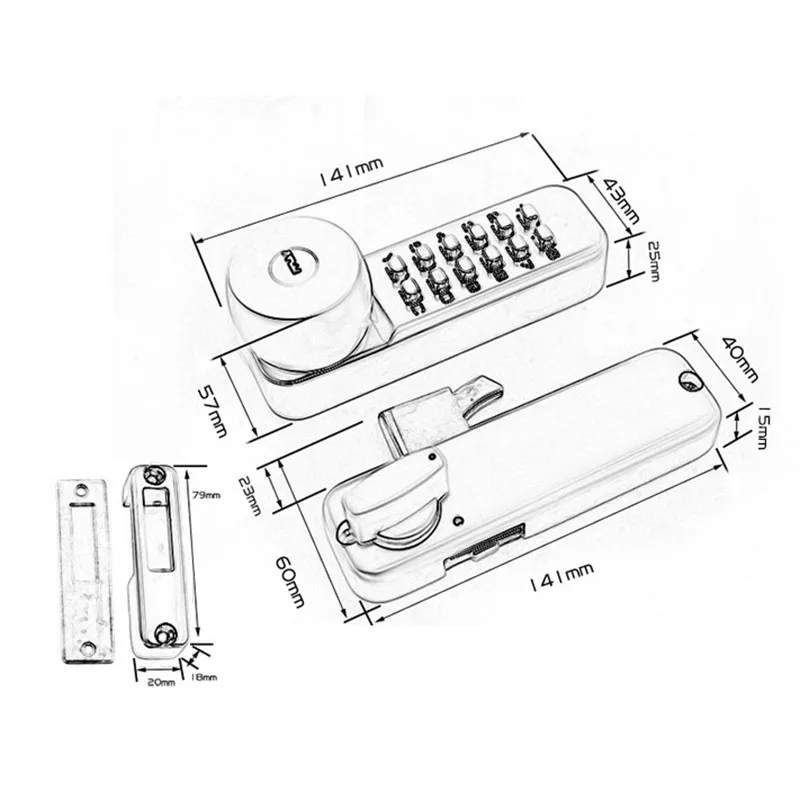 Waterproof Battery Free Mechnical Lock For Sliding Villa Gate Garden Exteiror Door Lock