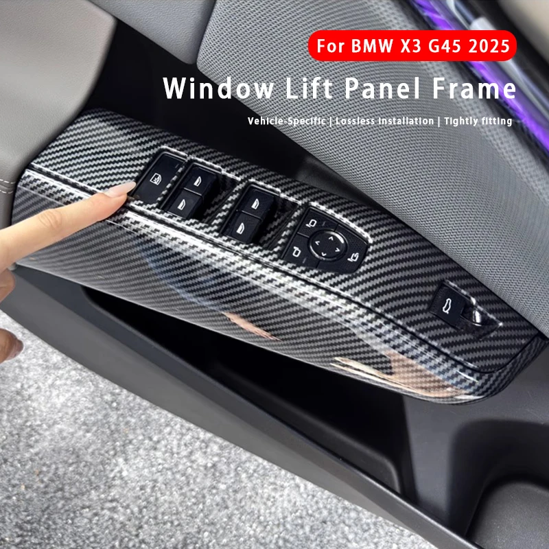 LHD Car Window Lifting Button Side Panel Cover Protection Plate Auto Interior Modification Accessories For BMW X3 G45 2025
