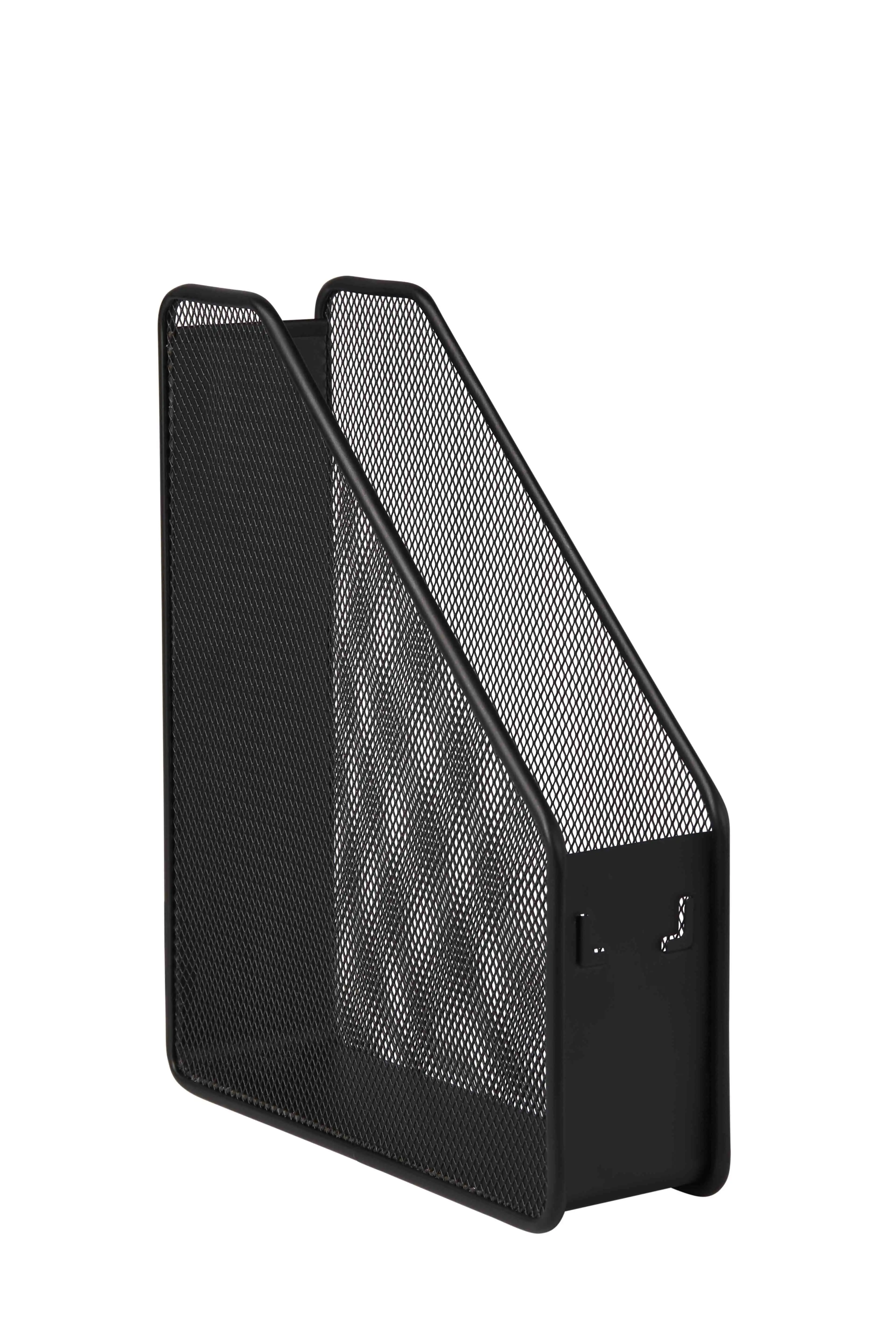 

File Organizers, Metal Mesh Magazine File Holder, Black, One Compartment