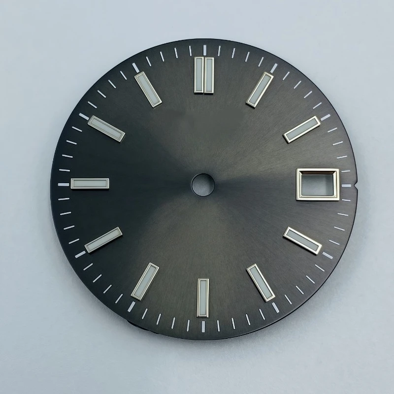 新しい28.5MMログダイアル、サンパターン、アイスブルー夜光、NH35/NH36ムーブメント改造アクセサリーに完全適合