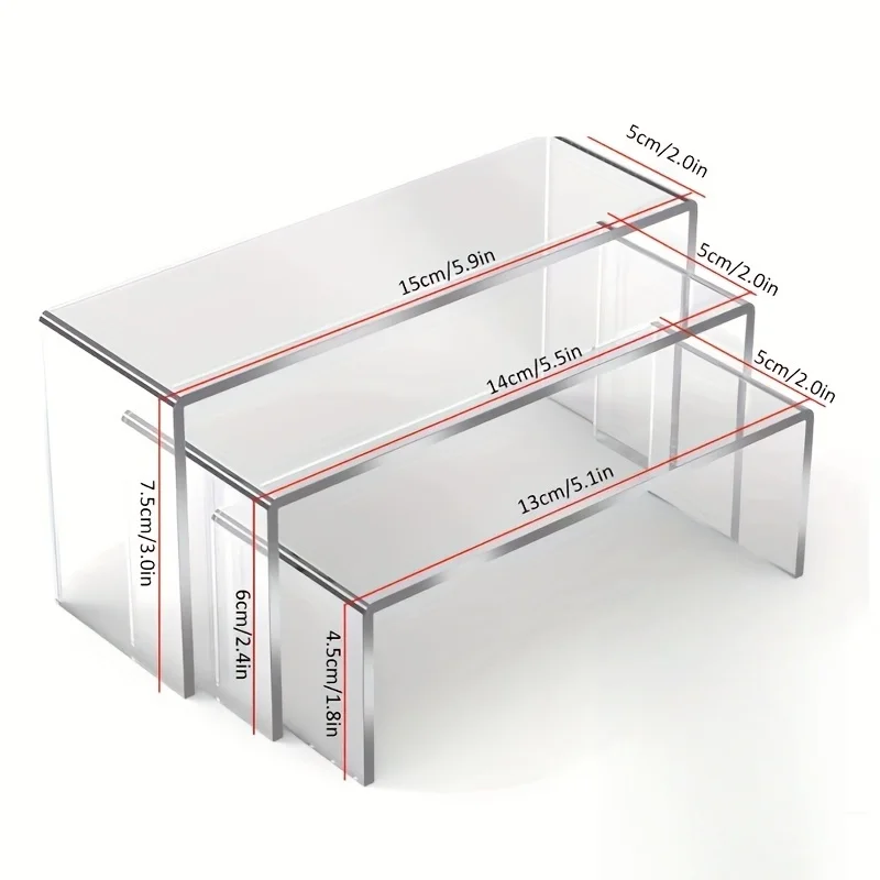 U-förmiges Präsentationsregal, transparentes Acryl-Aufbewahrungsregal, Aufbewahrungsregal für Make-up-Figuren und Spielzeug, Aufbewahrung für Schreibtisch und Badezimmer