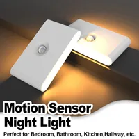 Motion Sensor Led Night Light Wireless Magnetic 0.2w 2700k Rechargeable Smart 300amh Abs Warm Stair Lights Cabinet Lamp Corridor