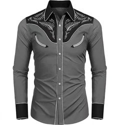 Men's Long Sleeve Shirt Fashionable Casual Printed Shirt High Quality Comfortable Mexican Style Extra Large Size Men's Clothing