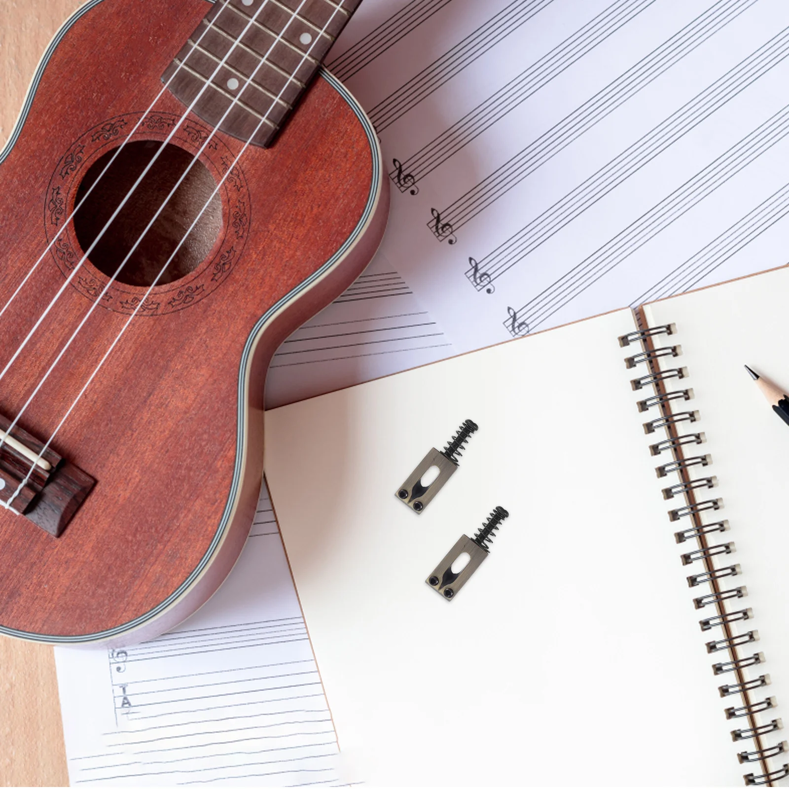 

6pcs Electric Guitar Bridge Kit Chrome Hardtail Tremolo System Roller Saddles Replacement Parts For Stable Tuning Sound