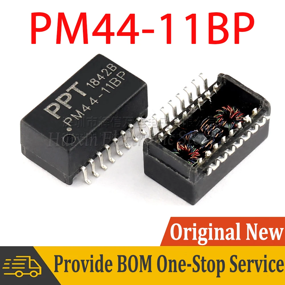 

5pcs PM44-11BP SOP16 SMD Ethernet Network Isolation Transformer Filter 1CT：1CT 350uH 1.5Ω