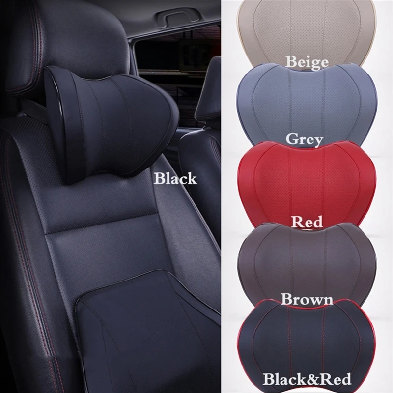 Car Headrest Neck Pillow For Seat Chair In Auto Memory Foam Cotton Cushion Fabric Cover Soft Head Rest Travel Office Support