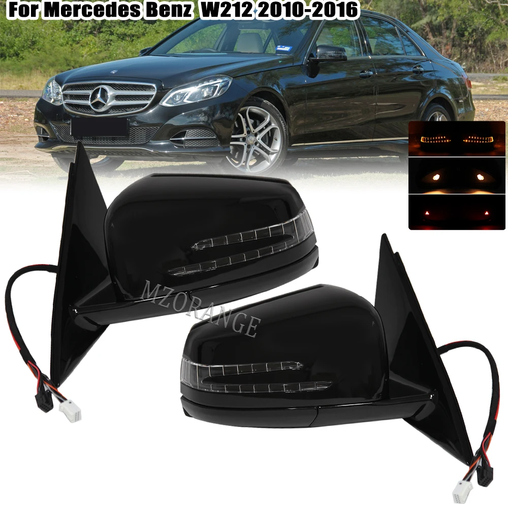 

Car Side Rearview Mirror Assembly For Mercedes-Benz W212 E250 E300 E350 E400 E550 E63 AMG 2010-2016 20 Pins Black Color