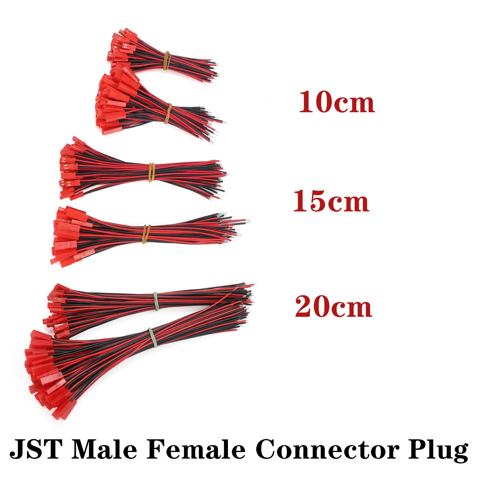 10Pairs JST Connector Cable 2 Pin Male Female 22AWG Wire JST 1.25 PH2.0 XH2.54 for RC LED Battery DIY Drone 10/15/20cm