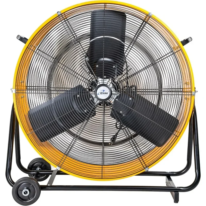 iLiving 30 Inches 12350 CFM Heavy Duty High Velocity Barrel Floor Drum Fan with DC Brushless Motor, Stepless Speed Adjustment