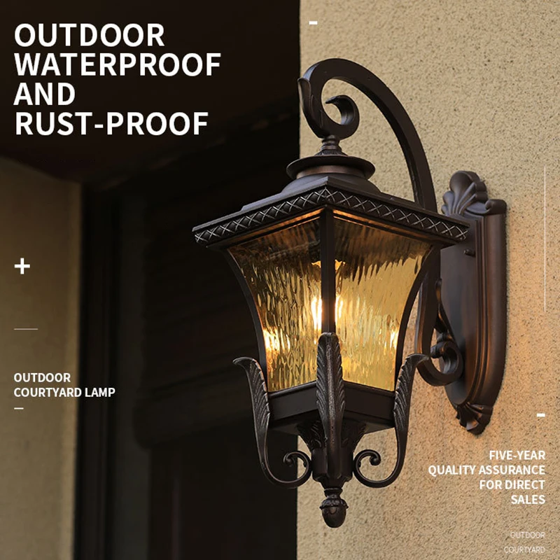 

Outdoor Wall Light European Style Retro Wall Lamp 110-240V Home Garden Decoration Wall Lighting 7/9/11 Inches Outdoor Light Ip55