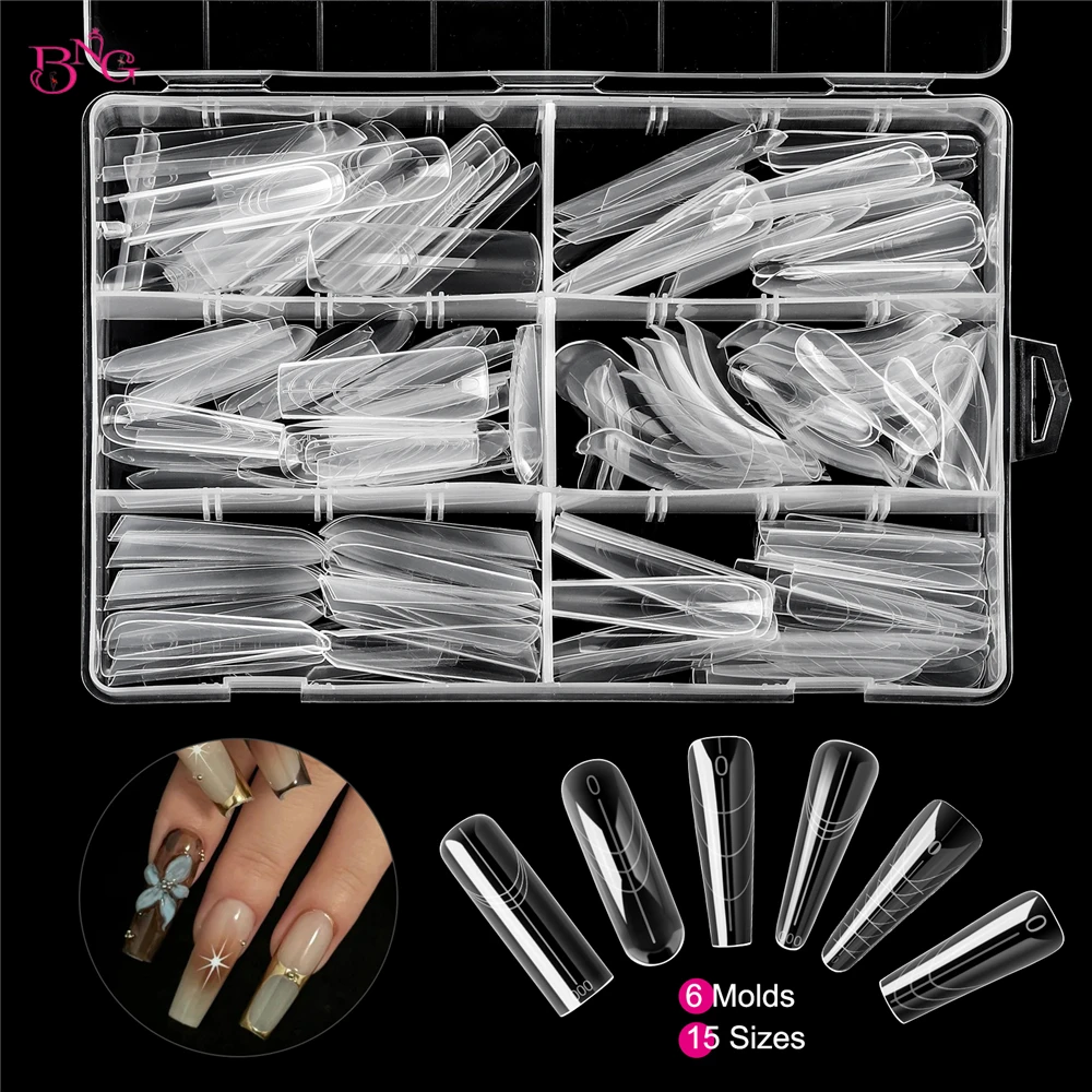 الأشكال المزدوجة لجل الأظافر البولي 168/180 قطعة قوالب الأظافر لجل البناء 14/15 أحجام مربع اللوز نعش أشكال الأظافر نصائح