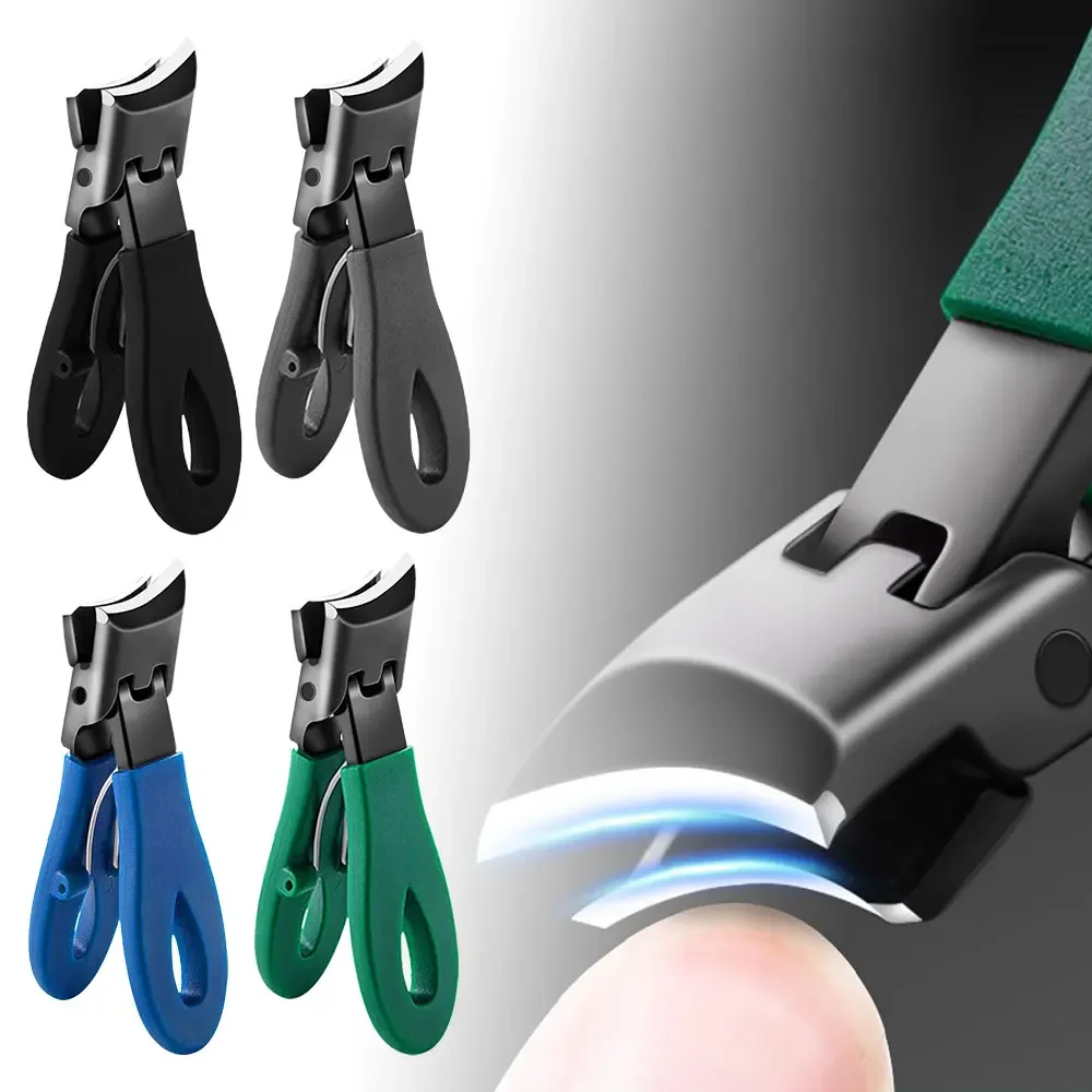 Wide Jaw Opening Anti-Splash Slanted Nail Clipper, Acssart Curved Nail Clipper