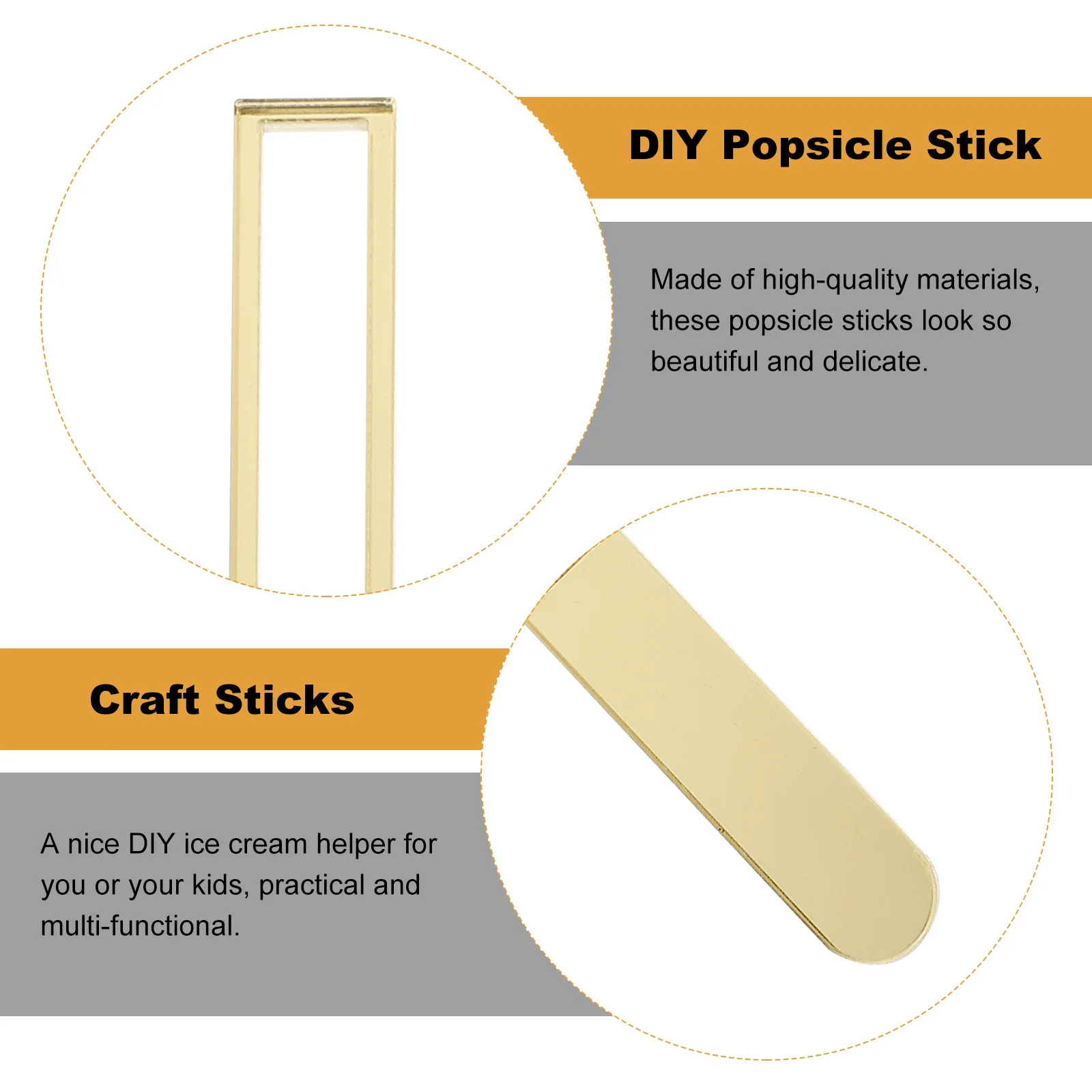 

20Pcs Craft Sticks Premium DIY Popsicle Stick Reusable for Kids Party Cake Supplies Festival Decoration Tools DIY Popsicle Stick